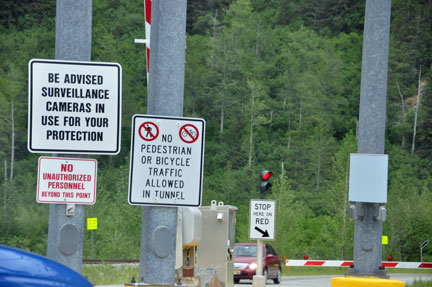 signs about the tunnel