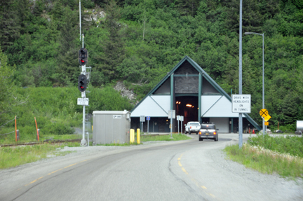 cars entering the tunnel