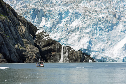 Bear Glacier and waterfall