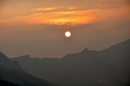 sun above the mountains