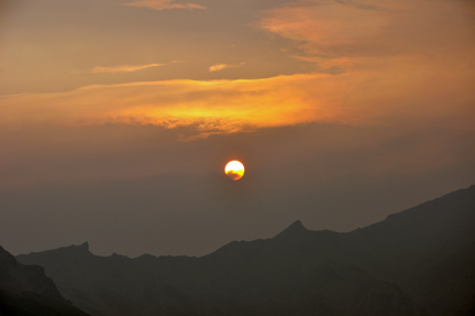 sun above the mountains
