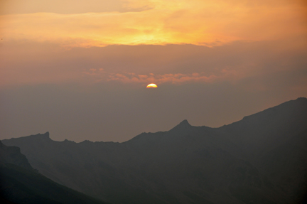 sun above the mountains