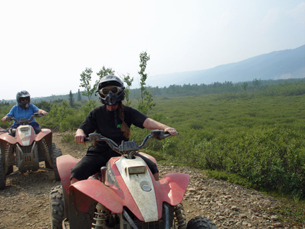 Karen Duquette on her ATV