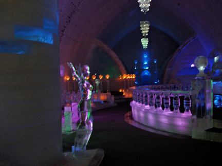 ice statue and railing