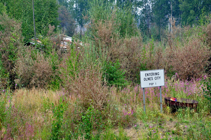 sign and cabin