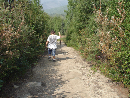 a hike up the hillside
