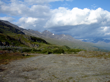 view of the road and mountains