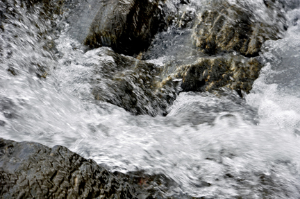 a raging river on Worthington Glacier in Alaska