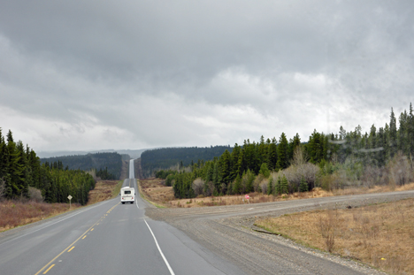 the "roller coaster" hills leading to the Sikanni River Park