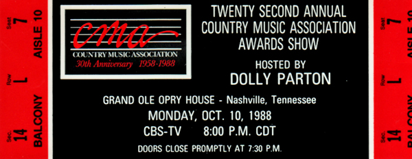 CMA Awards show ticket