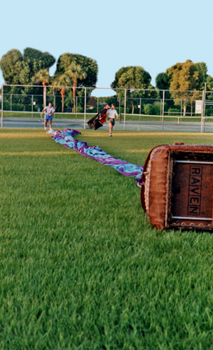 setting up the hot air balloon