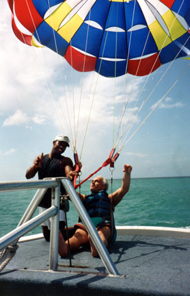 Lee Duquette ready for parasailing