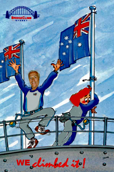 Bridge climb crtoon