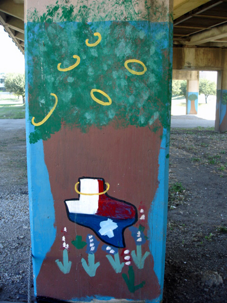Painted Column under a bridge