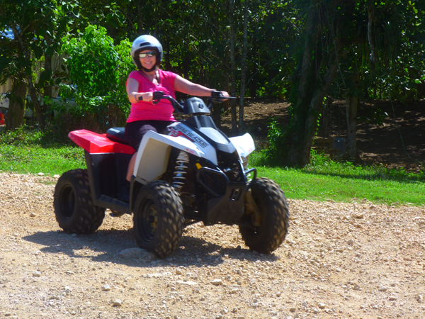 Karen Duquette on the ATV