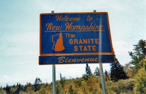 Welcome to New Hampshire sign