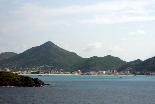 views of St. Maarten from the cruise ship
