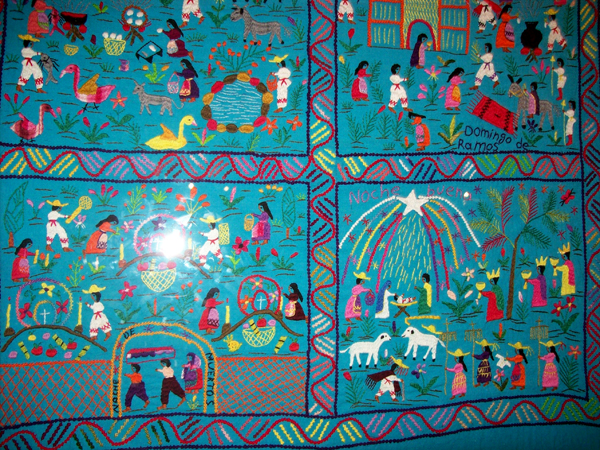 Loom woven and hand embroidered