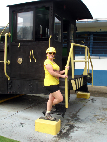 Karn Duquette by an old train