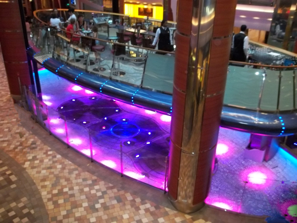 changing colors beneath The Rising Tide Bar