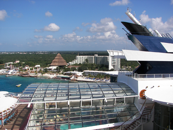view of Cozumel from the ship