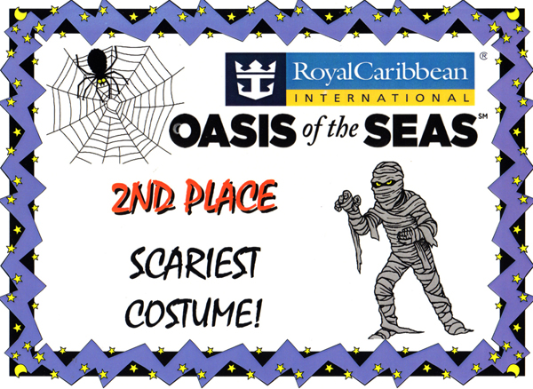 2nd place scariest costume award