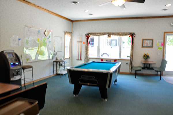 sign: Lansing Cottonwood Campground pool table