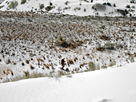 Lee at the bottom of the dune
