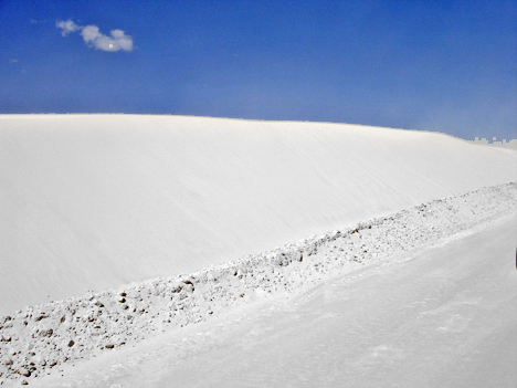 sand covers the road