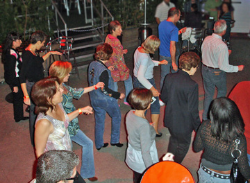 the dance floor is filling up