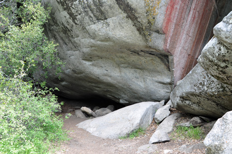 the stairs to nowhere at  Hospital Rock at Sequoia National Park