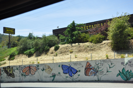 butterflies painted on wall