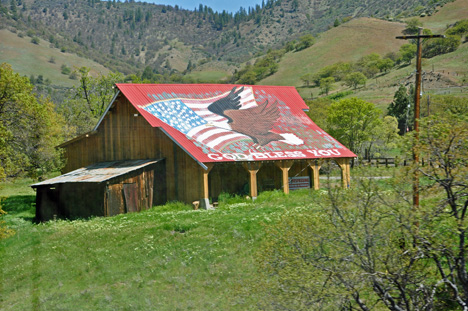 painted roof - "God Bless You"