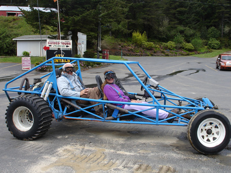 the two RV Gypsies in the dune buggy