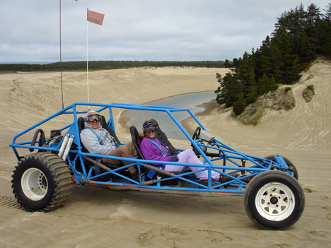 the two RV Gypsies in the dune buggy