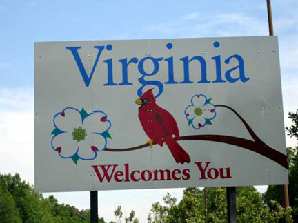 Virginia welcome sign