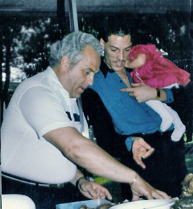 Brian holding Kristen, 1991